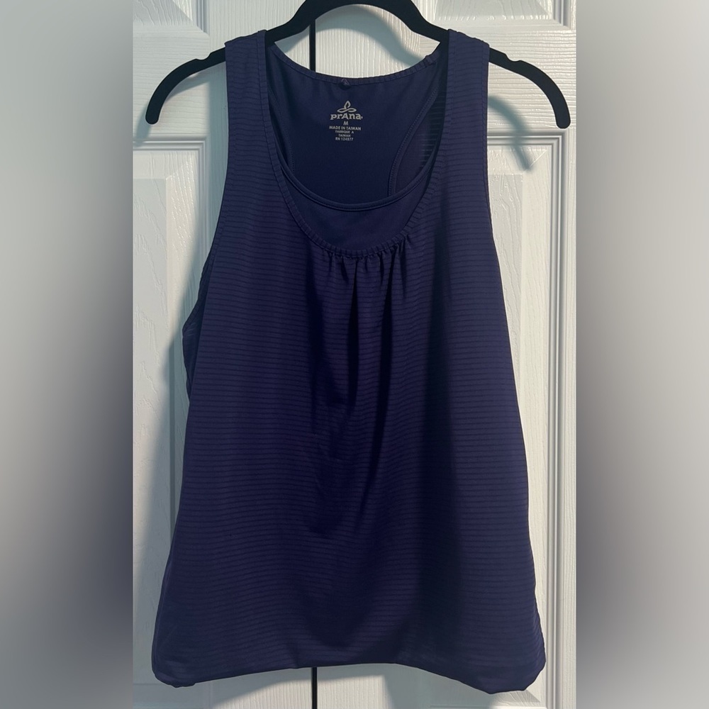 Prana Navy Blue Ribbed Tank Top